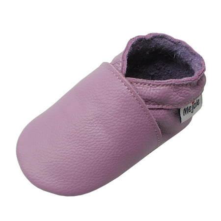 

Mejale Baby Soft Soled Leather Moccasins Anti-Slip Infant Toddler Shoes First Walkers(Light Purple 0-6 Mos)