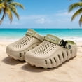 thumbnail image 3 of Unisex Clogs with Arch Support Lightweight Garden Shoes for Women and Men Breathable Non Slip Wide Width Summer Walking Mules Khaki Size 10, 3 of 5