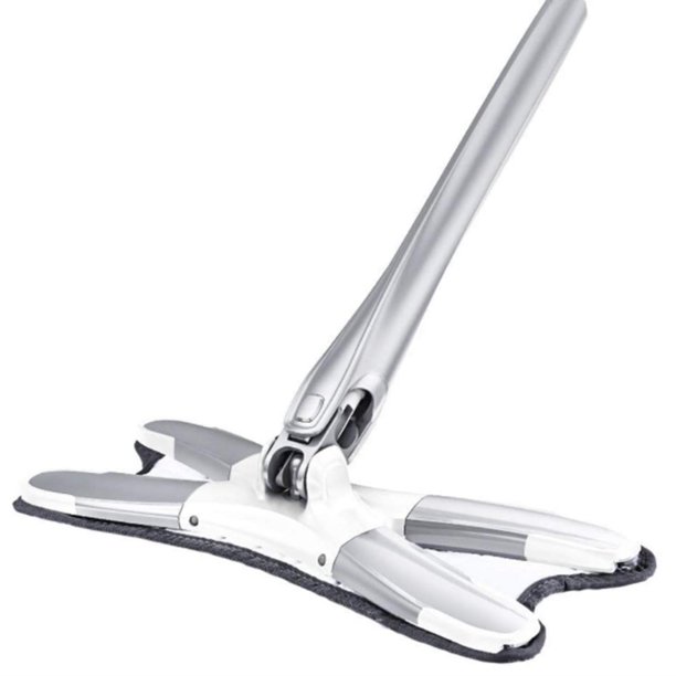 Trapeador de piso plano, trapeador de polvo húmedo seco de 360 grados con 3 almohadillas reutilizables