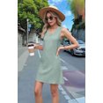 thumbnail image 5 of Womens Summer Dresses Loose Fit V Neck Sleeveless Sundresses Beach Hawaiian Dress with Pockets Dark Green M, 5 of 9