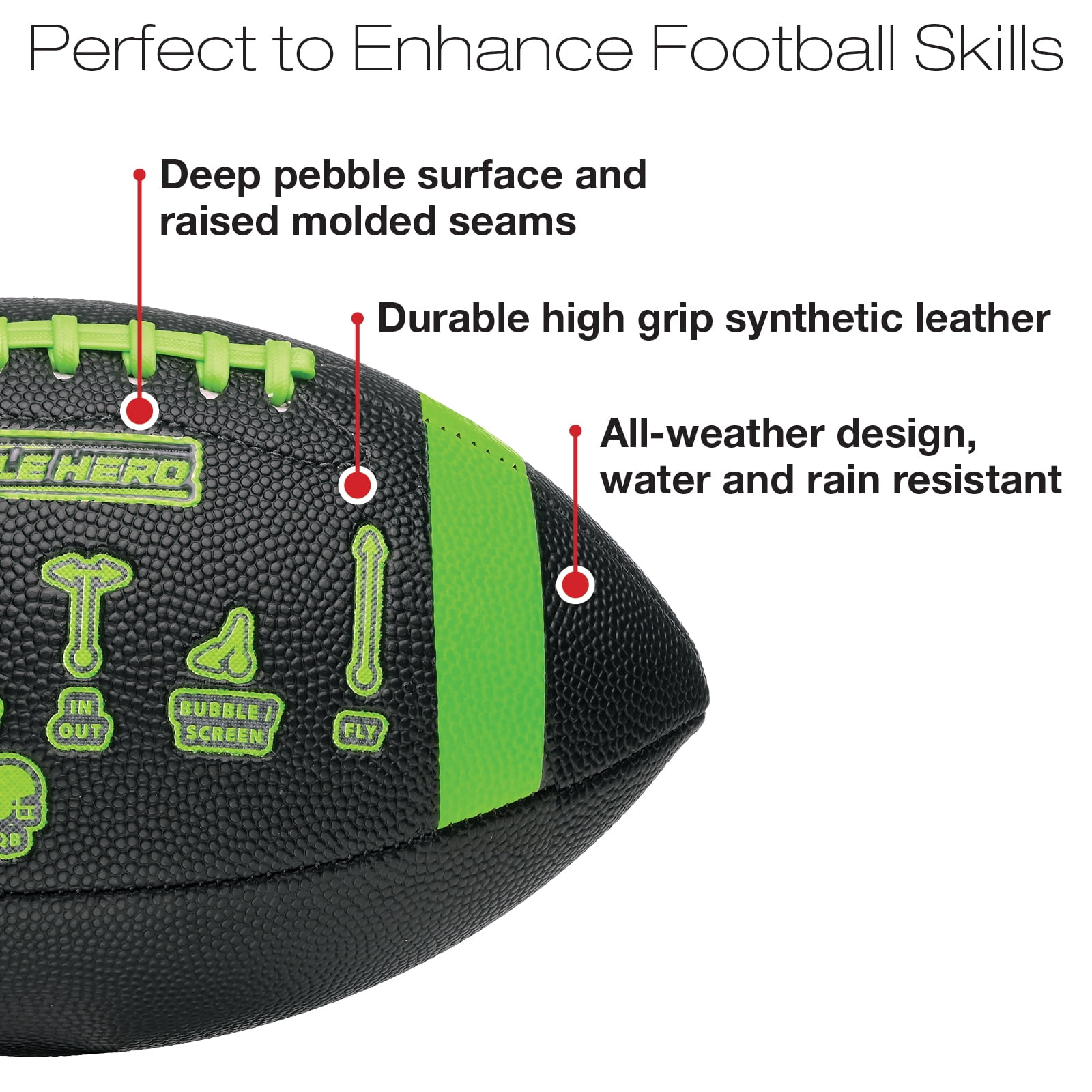 Xcello Sports Huddle Hero Junior Football 2-Pack w/ Pump (Black and Brown) - XS-FB-JRHH-1