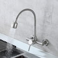 thumbnail image 2 of 360 Degree Swivel Rotatable Wall Mounted Kitchen Faucets With Sprayer In-wall Rotating Sink Hot Cold Water Mixer Tap Single Leve, 2 of 5