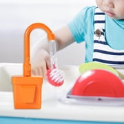 Noehoiugi Mini Realistic Pretend Play Kitchen Sink Faucet Toy, Simulation Water Trough With Replaceable Accessories For Kids Role Play