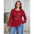 thumbnail image 5 of Drvitor Christmas Sweaters for Women Plus Size Crew Neck Sequin Letters Sweater Holliday Merry Pullover Sweater, Sizes XL-5XL, 5 of 10