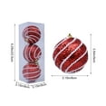 thumbnail image 3 of RBCKVXZ 3.15" 3 Pcs Red and White Christmas Tree Ornaments Sequin Shatterproof Christmas Hanging Decor Pearl Balls for Xmas Trees,Holiday Party, 3 of 7