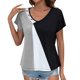 thumbnail image 1 of Gibobby Casual Playera de Manga Corta para Mujer Top manga corta con cuello en V suelto informal para mujer con diseño personalidad(Gris,G), 1 of 2