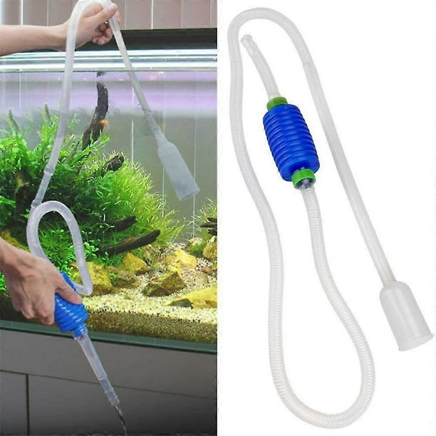 Limpiador de grava para acuarios, limpiador de grava para peceras, kit de limpieza con bomba de sifón al vacío, bomba de sifón manual para peceras, cambio de agua y limpieza de arena de filtro.