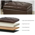 thumbnail image 5 of Homebeez 18" Leather Storage Ottoman Upholstered Footstool Bench for Bedroom Hallway, Brown, 5 of 9