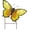 Yellow, variant on Metal Butterfly Garden Stakes Spring Decorative Yard Signs 