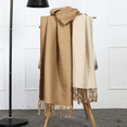 thumbnail image 1 of BEMS-Bufanda de Lana Mujer Invierno Engrosamiento Cálido Mantón de Mujer Bufanda de Cachemira Otoño e Invierno Hombres Bufanda de Doble Cara (Camel Beige), 1 of 4