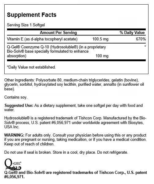 Swanson Q-Gel Mega 100 100 mg 60 Sgels 2 Pack