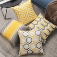 thumbnail image 5 of Phantoscope Cotton Embroidery Series Decorative Throw Pillow Cover, 18" x 18", Yellow/Gray, 4 Pack, 5 of 5