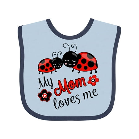 

Inktastic My Mom Loves Me with Cute Ladybugs Gift Baby Boy or Baby Girl Bib