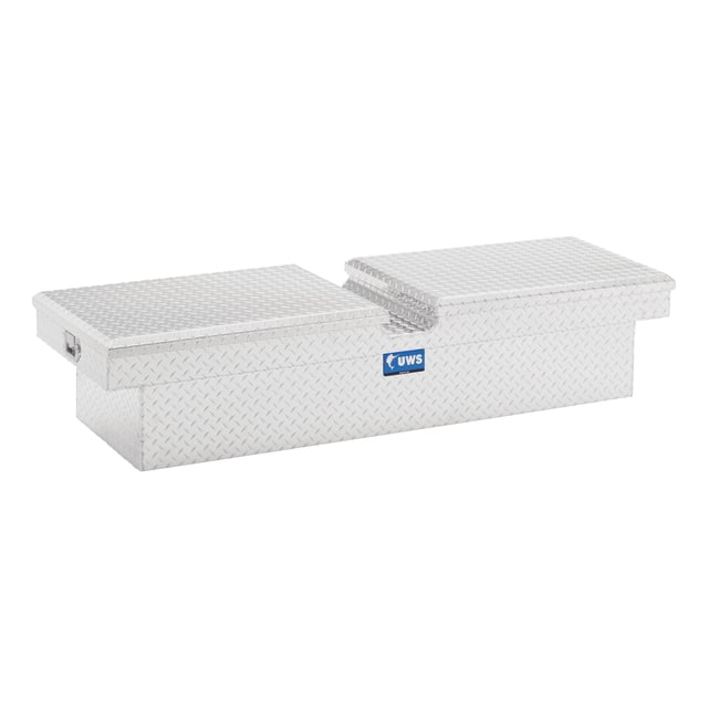 UWS TB-60 Tool Box Crossover; Gull Wing; Diamond Tread; Bright; Aluminum; 60-7/8 Inch Length x 20 Inch Width x 14-1/2 Inch Height