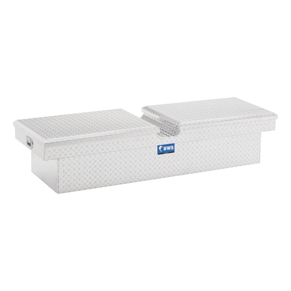 UWS TB-60 Tool Box Crossover; Gull Wing; Diamond Tread; Bright; Aluminum; 60-7/8 Inch Length x 20 Inch Width x 14-1/2 Inch Height