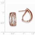 thumbnail image 2 of 14k Rose Gold Diamond Omega Back Earrings Drop Dangle, 2 of 6