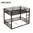 thumbnail image 3 of Lisonu Heavy-Duty Queen over Queen Bunk Bed, Metal Bunk Bed for Adults & Guest Rooms, High Weight Capacity, Noise-Reduced, Black, 3 of 14