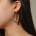thumbnail image 4 of Pendientes de aro grandes para mujeres y niñas, aros envueltos en diamantes de imitación bohemios, pendientes colgantes, ligeros, cómodos, brillantes, para bodas, Navidad, cumpleaños, joyería, regalos, 4 of 4