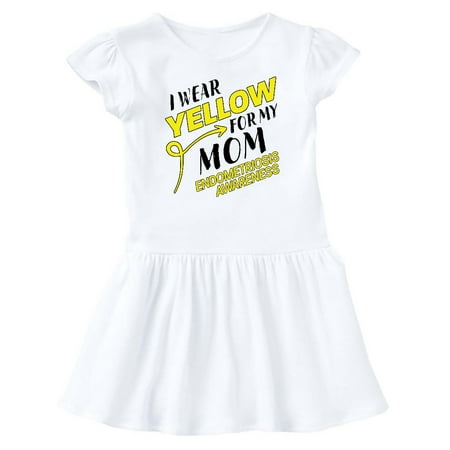 

Inktastic I Wear Yellow for my Mom- Endometriosis awareness Gift Baby Girl Dress