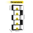 thumbnail image 6 of OUTONLIFE Modern 6-Tier LED Bookshelf, S Shape Metal and Wood Display Stand for Decorative Storage, Great for Bedrooms, Living Rooms, and Offices,Black, 6 of 10