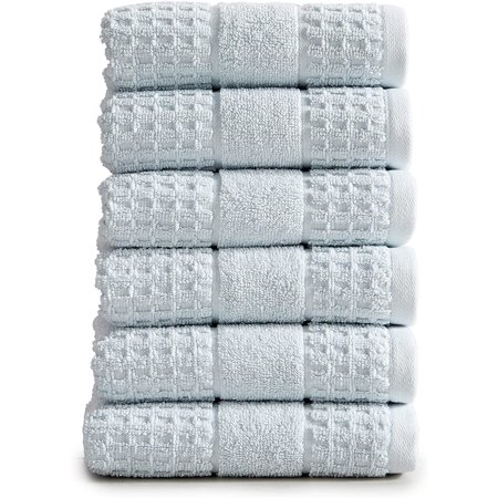 100% Cotton Super Soft Luxury Hand Towel Set | Quick-Dry and Highly Absorbent | Waffle Textu | 550 GSM | Includes 6 Hand Towels | Harper Collection (Spa )