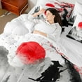 thumbnail image 4 of Castle Fairy Teenagers Japanese Samurai Twin Bedding Sets,Black Red Bedding Comforter Set, 4 of 8