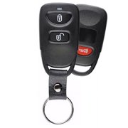 KeylessOption Keyless Remote Key Fob Case Shell Button Pad Cover with Leather Strap OSLOKA-320T No Electronics for Hyundai Kia