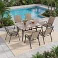 thumbnail image 3 of CHINNLUU Outdoor Dining Table for 6,Rectangular Patio Dining Table with Adjustable 1.97''Umbrella Hole,All-Weather Outdoor Patio Table for Porch, Garden, Backyard, Poolside, Lawn, 3 of 8