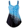 thumbnail image 2 of Women One-piece Swimsuit with Rhinestones Contrast Color Sleeveless V-neck Swimwear for Summer, 2 of 5