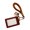brown, variant on Double Layer PU Leather Card Sleeve With Metal Keychain Hook And Detachable Wrist Lanyard For Holding Badge Photo Cards