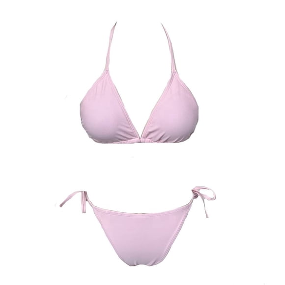 Traje de Baño Ocean Pacific para Mujer Bikini con Amarres Ajustables Rosa Talla G 2 Piezas