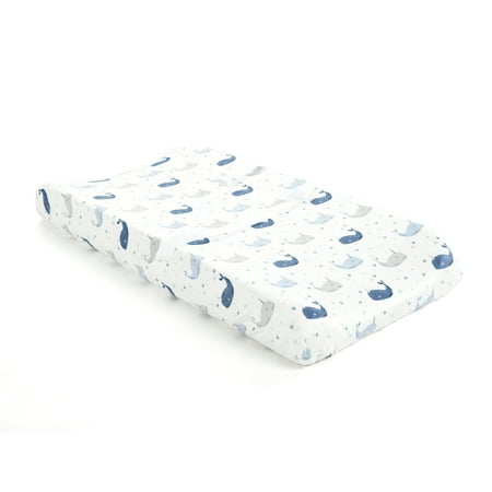 UPC: 0194938029193 | Lush Decor Narwhal Starfish Soft & P Changing Pad Cover Blue/Gray Single 16X32X5