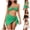 Green, variant on Womens Two Piece Swimsuit Two Piece Swimsuit High Waisted V Neck Bikini Sets Adjustable Spaghetti Straps Bathing Suit White