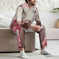 thumbnail image 7 of Picia Flower White Cow Pattern Men’s Long-Sleeve Sleepwear Set - Soft 2-Piece Loungewear with Pockets, Comfy PJs for Relaxing Nights-Large, 7 of 7