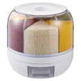 thumbnail image 1 of Toystoory Kitchen Rice Dispenser Countertop Food Storage 6-Grid Box Container Rotating Almacenamiento y organización del hogar, 1 of 1