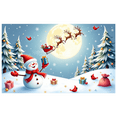 thumbnail image 2 of Snowman Design Christmas Banner Holiday Decorations Reindeer Scene Santa Claus Sleigh Winter Wonderland for Outdoor Party Kids Celebration, 2 of 9