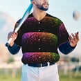 thumbnail image 6 of Balery Colorful Sparkling Baseball Jersey for Men Casual Button Down Shirts Short Sleeve Active Team Sports Uniform-4X-Large, 6 of 9