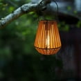 thumbnail image 4 of JingChun Solar Powered Hand Woven Bamboos Hanging Lantern Bamboos Decorative Ambiance Light Garden Decoration Light, 4 of 6