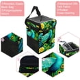 thumbnail image 2 of Peacock Mini Trash Can for Car: Foldable, with Lid, Leak-Proof, Hanging Storage Bag - Car Garbage Can, 2 of 6