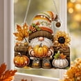 thumbnail image 5 of Lilixerw Halloween Fall Diamond Art Hanging Ornament Decoration, Gnome Pumpkin Pattern Wall Hanging Sign with Chain, for Door, Porch and Wall Display, 8 inch, 5 of 6