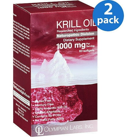 Olympian Labs Krill Oil Softgels, 60ct Bundle (Pack of 2)