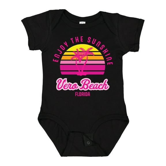 Inktastic Summer Enjoy the Sunshine Vero Beach Florida in Pink Boys or Girls Baby Bodysuit