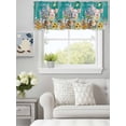 thumbnail image 5 of Curtain Valance for Windows, Farm Spring Flower Pig Butterfly Kitchen Valances Rod Pocket Short Curtains, Rustic Retro Teal Wood Grain Window Valance for Bedroom Bathroom Living room 42x18in, 5 of 9
