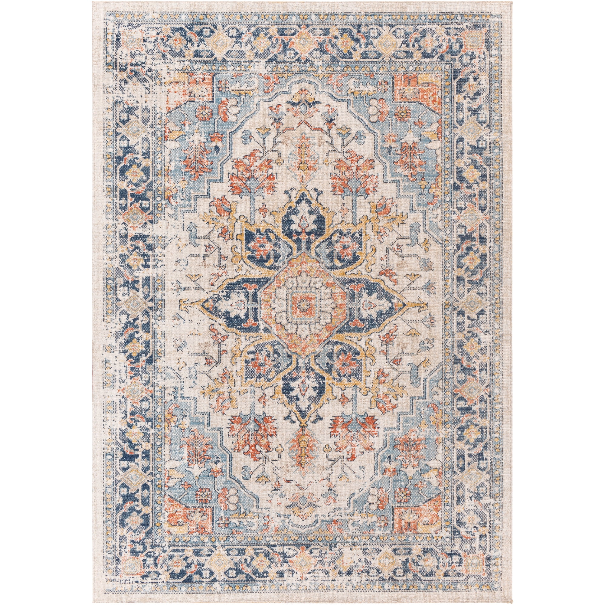 Livabliss Huntington Beach Medallion Indoor/Outdoor Area Rug, Navy/Multi ,9'2" x 12'