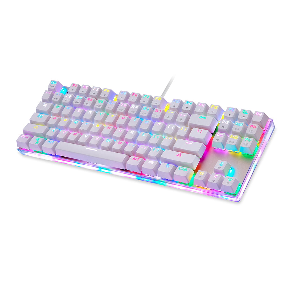 GzPuluz Wired Gaming Keyboard MOTOSPEED K87S USB Wired Mechanical Game Keyboard with RGB Backlight 87 Keys Red Switch Color : Color2 