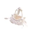 thumbnail image 4 of Cesta de flores para boda, cesta de encaje moderna con asa, cesta para niña de las flores para boda Mango de rosa de encaje, 4 of 9