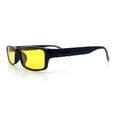 thumbnail image 6 of SA106 Mens Hippie Pimp Color Lens Narrow Rectangular Black Frame Sunglasses Yellow, 6 of 7