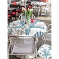 thumbnail image 5 of Outdoor Tablecloth with Umbrella Hole for Patio/Picnic/Party/Camping, Coastal Starfish Waterproof Table Cloth Round Cover Washable, Blue Ocean Coral Conch Beach Nautical (Dia 54"), 5 of 9