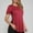 Red, variant on Olyvenn Womens Summer Top Slim Fitted Side Split Slit Crewneck Shirts Trendy Casual Basic Comfy Short Sleeve Tunic T Shirts Pink S