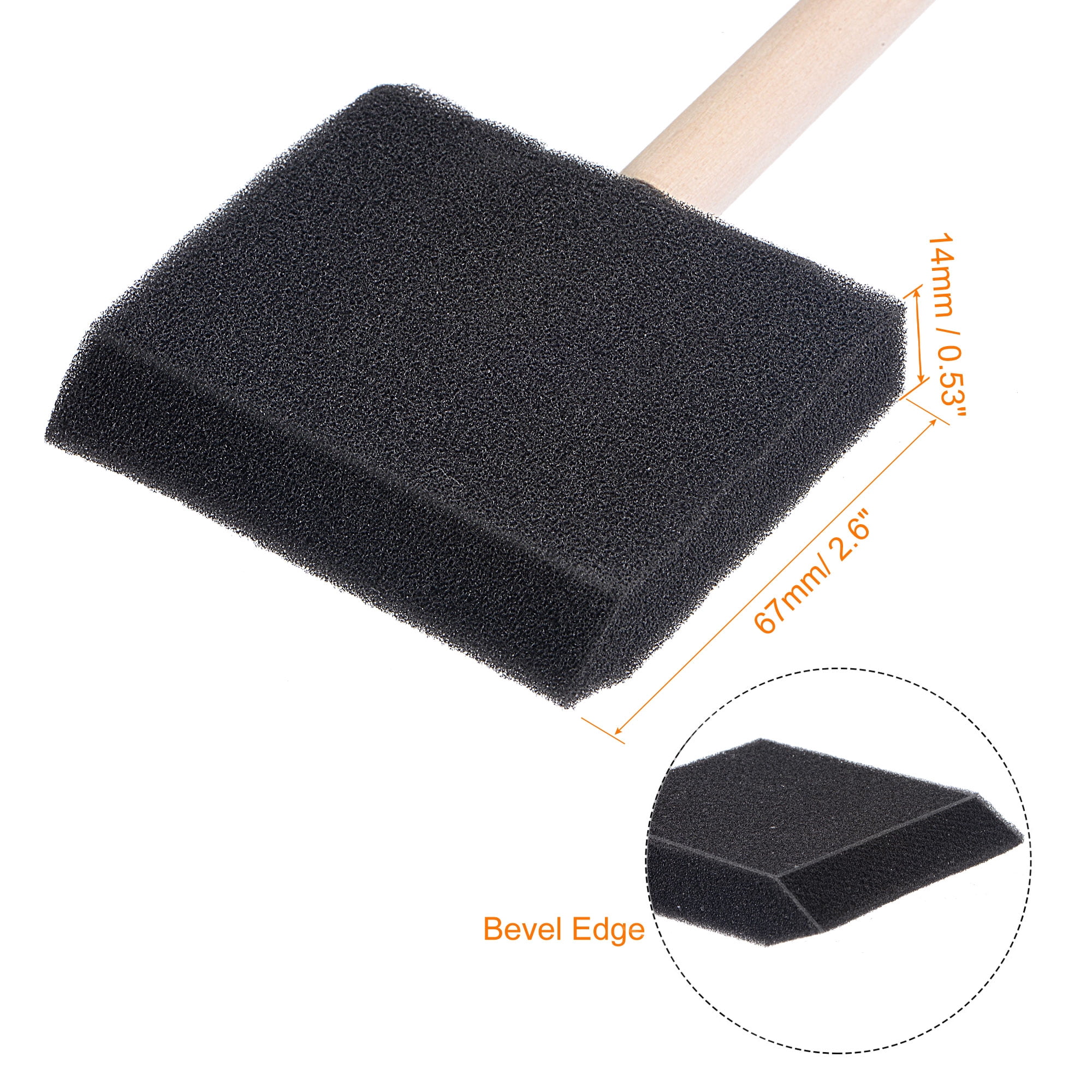 Uxcell 4 inch Foam Paint Brushes with Wood Handle 12 Pack